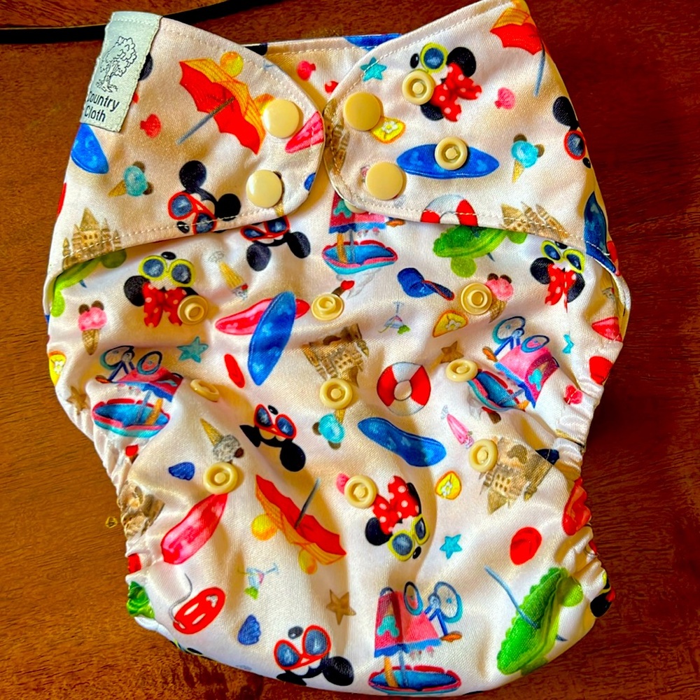 Country cloth OS pocket diaper - Disney beach print 🏖️